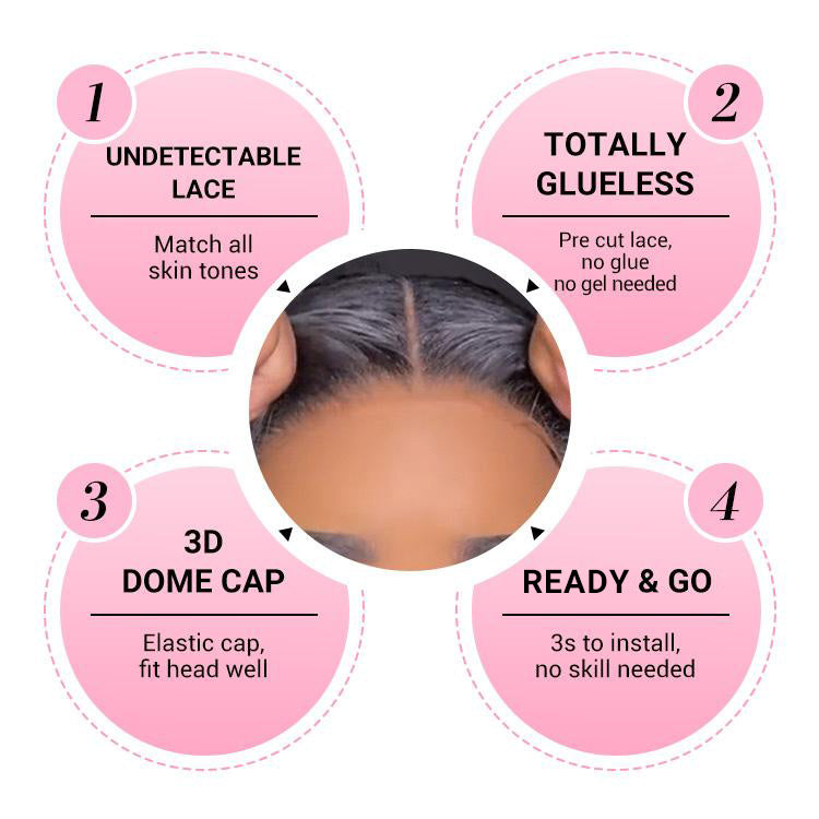 Glueless Ready To Go Wigs - Auburn Short Dark Reddish Brown Hair Super Invisible LY Lace Wigs