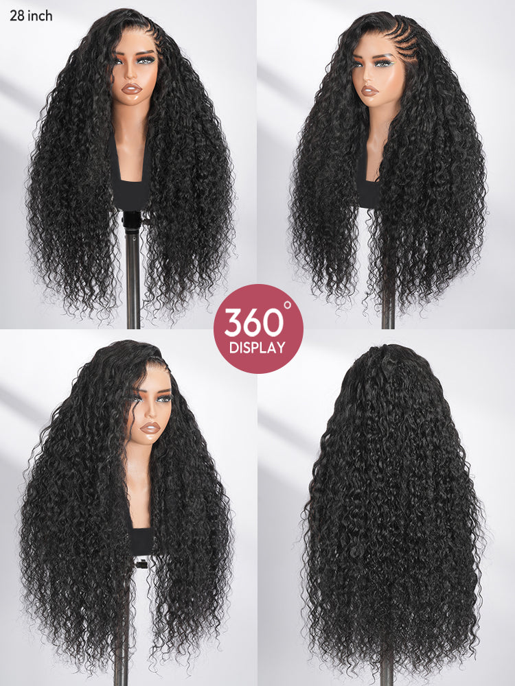13x6 HD Lace Front Wear and Go Wig Side Pre-Braided Wig With Natural Wave Voluminous Human Hair