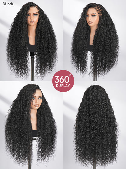 13x6 HD Lace Front Wear and Go Wig Side Pre-Braided Wig With Natural Wave Voluminous Human Hair
