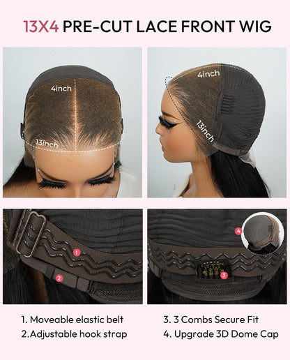 Pre-Styled #4 Dark Brown Jerry Curly Wigs Pre-Cut Ready To Go 13x4 Glueless Lace Front Wigs With Baby Hair