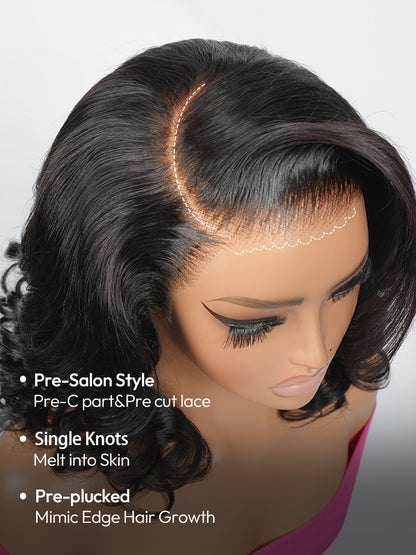 Pre-Styled Loose Body Wig With Pre-C Part 13x6 Lace Wig For Beginner Friendly Natural Black Premium Hair