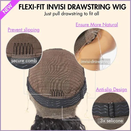 Glueless 360 Lace Super Natural Hairline Water Wave Free Part Human Hair Wig