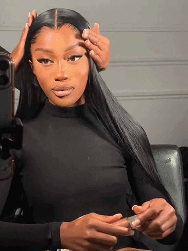 Natural Lagos Hairline Straight 13x6 HD Transparent Lace Front Wig Human Hair No Glue Needed