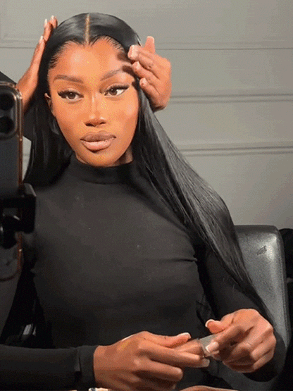 Natural Lagos Hairline Straight 13x6 HD Transparent Lace Front Wig Human Hair No Glue Needed
