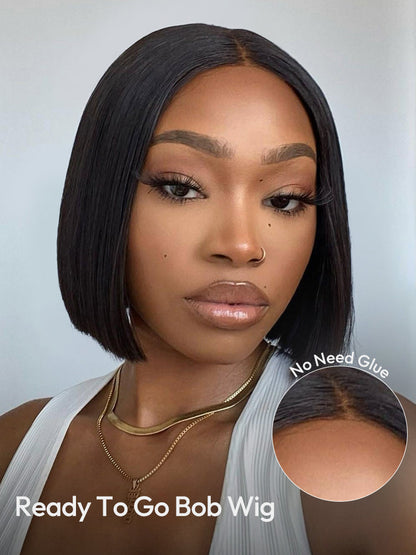 Glueless Ready To Go Wigs - Short Straight Wigs Super Invisible LY Lace Bob Wigs Human Hair