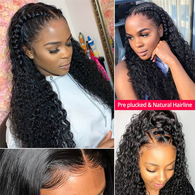 Curly Hair Wigs 360 Transparent Lace Frontal Jerry Curly Wigs With Baby Hair