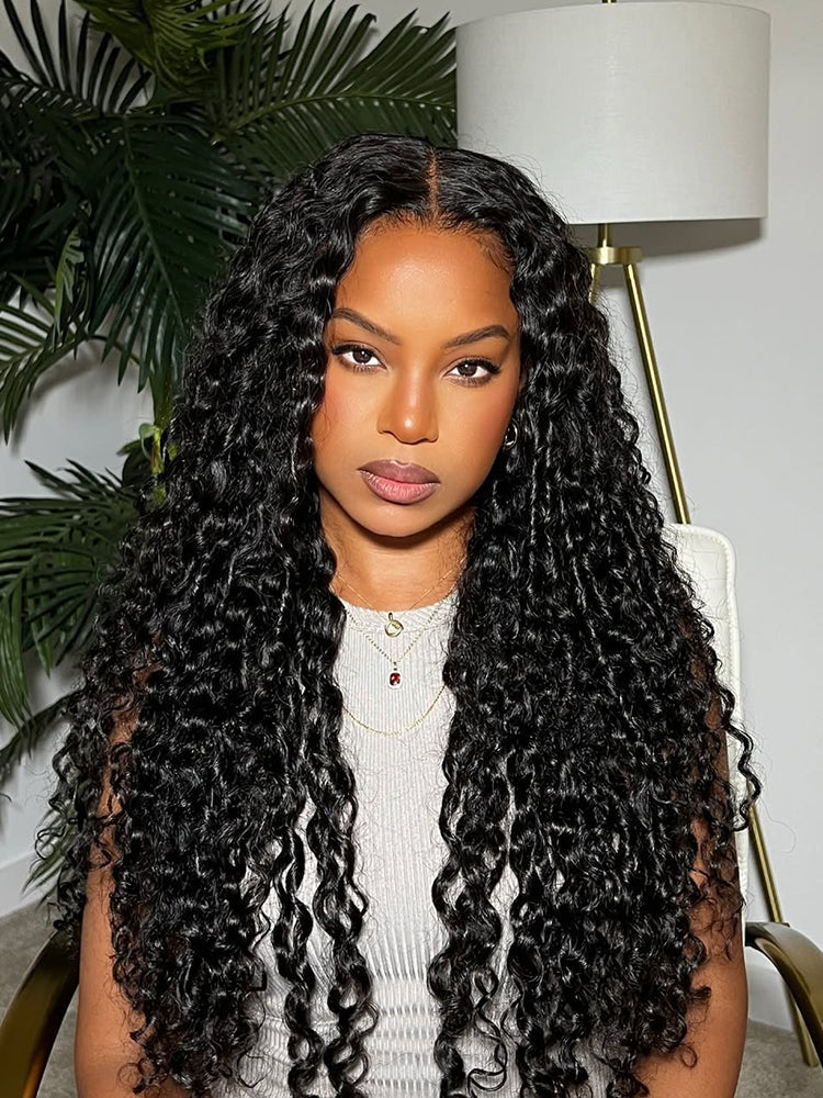 West Kiss Burmese Curly Wave 5x7 Human Hair Lace Front Wigs With 250% Density Ready To Go Wig Natural Hairline