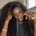 Curly Human Hair Lace Closure Air Wig With Breathable Wig Cap