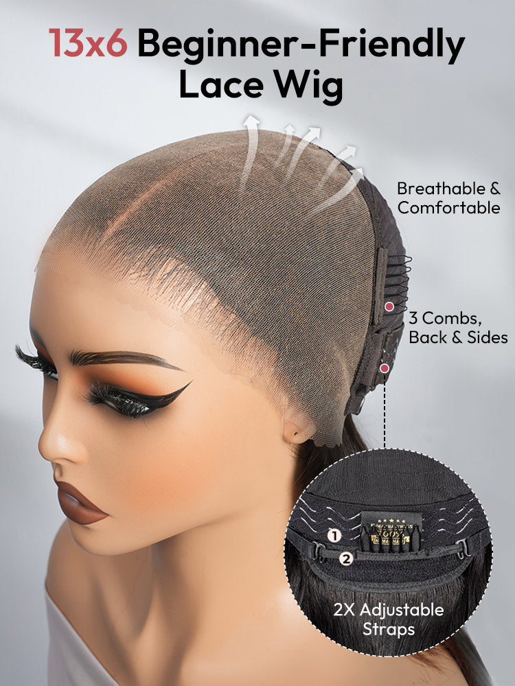 Upgraded M Hairline Wig Side Part Loose Body Wave Wig With Lagos 13x6 Ready To Go Wig 180% Density