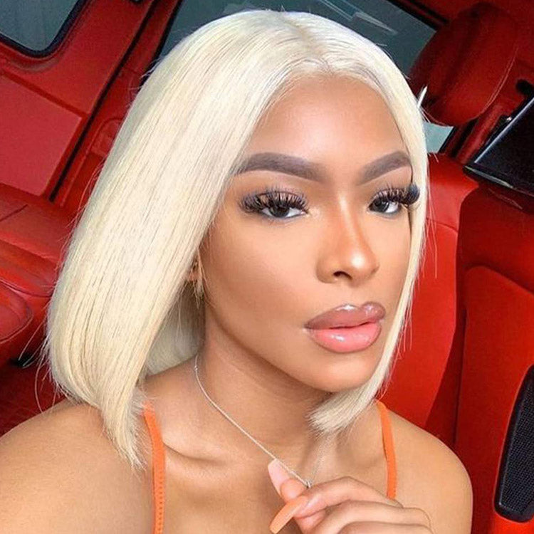 Blonde Bob Wig Short 613 Color Straight 2*6 Lace Front Bob Wigs Pre Cut Lace