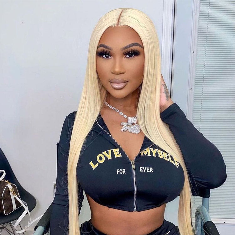 Straight 613 Wigs 5*5 Closure Wigs Pure Blonde 13*4 Lace Front Wig