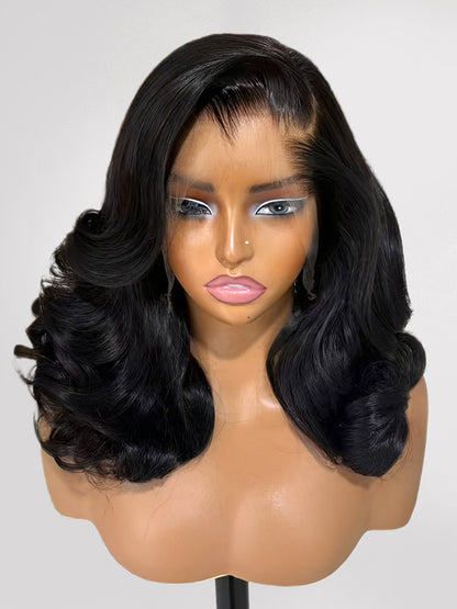 Upgraded M Hairline Wig Side Part Loose Body Wave Wig With Lagos 13x6 Ready To Go Wig 180% Density