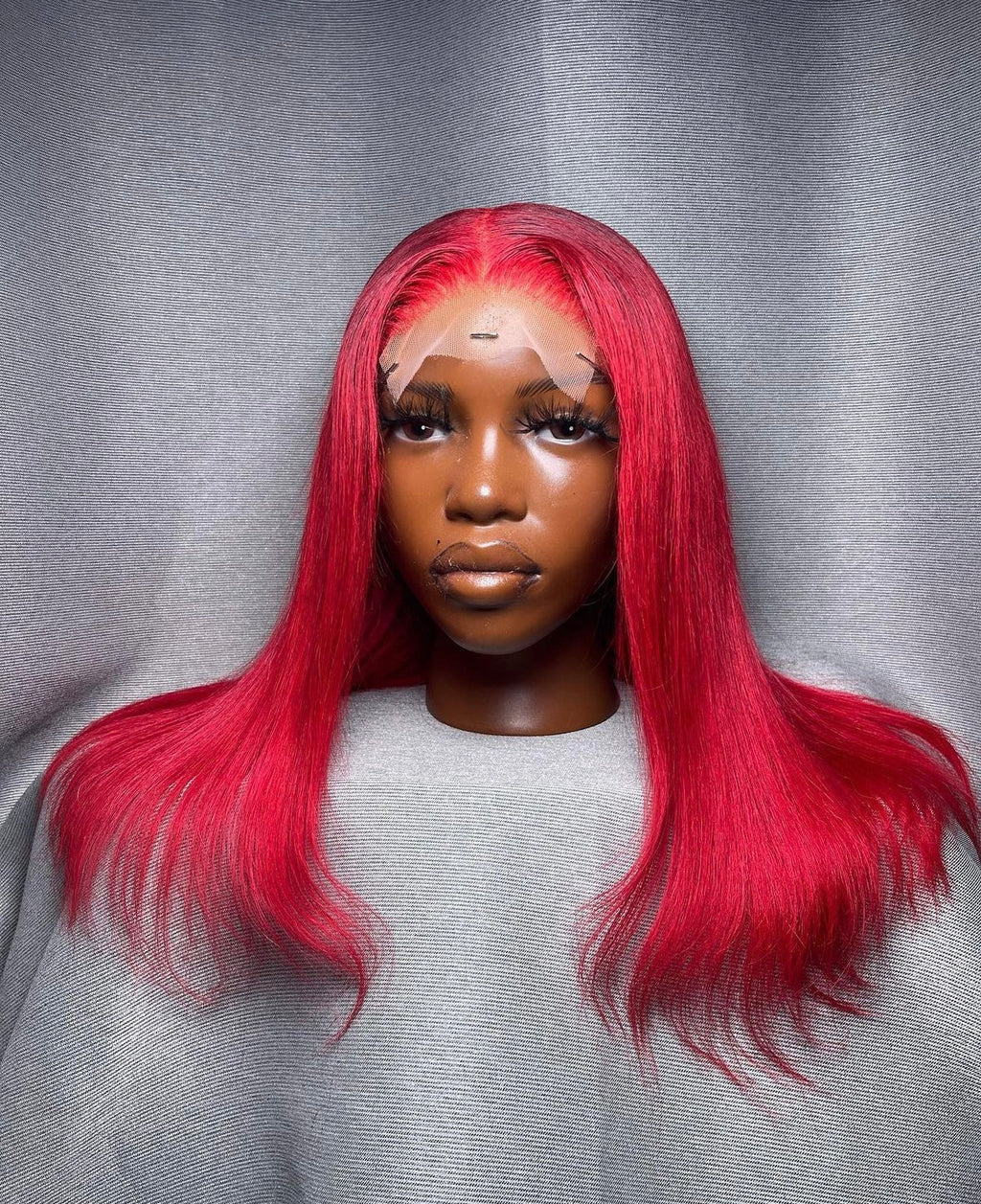 HD 5x5 closure bright red straight frontal unit