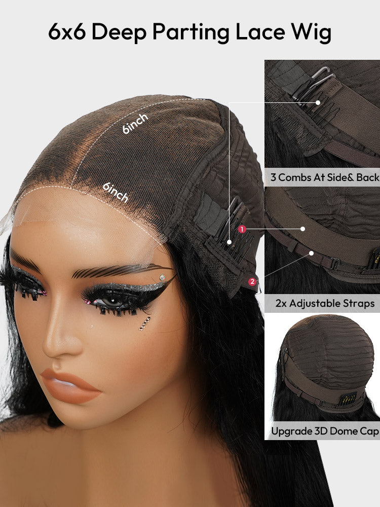 Glueless Curly Stylist Wig 6x6 Deep Parting Lace Closure Wig