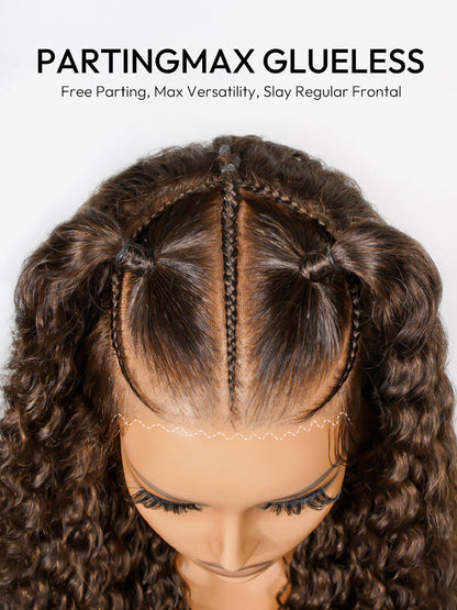 Ready to Go Stylist Wig-#4 Brown Deep Wave Wig Knotless Pre-Braided 13x6 PartingMax Pre-cut Lace Front Wig