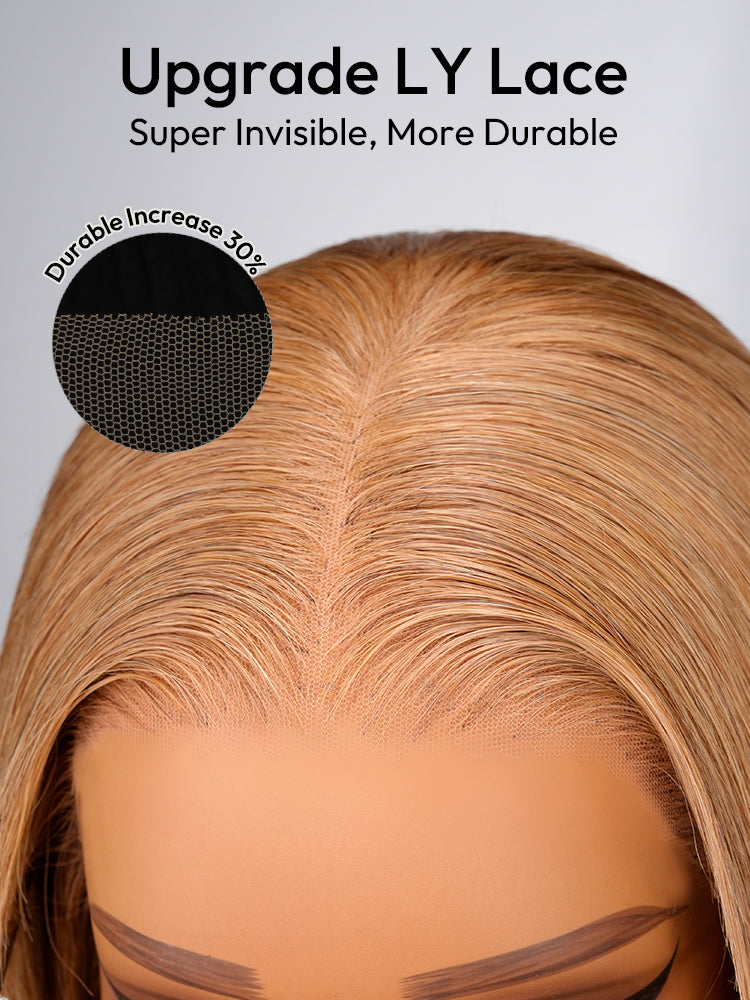 Glueless Light Chestnut Brown Hair Silky Straight Transparent Lace Front Wig Human Hair