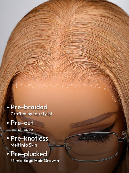 Light Chestnut Brown Glueless Wig Loose Body Transparent Ready To Go Colored Wig Human Hair