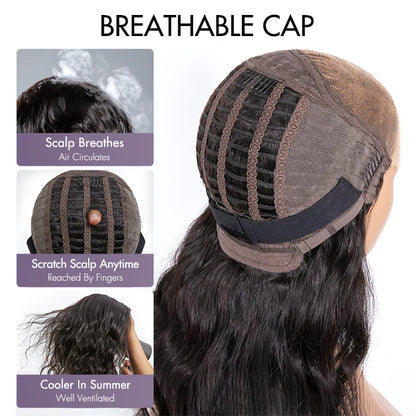 Ombre Brown Highlight / Natural Black Deep Curly Glueless 5x5 Closure Lace Wig