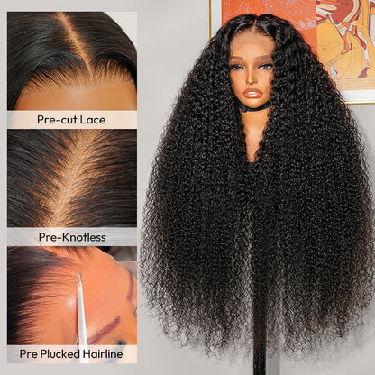 Long Curly Wigs 13*6 Invisible HD Lace Front Wigs Pre-plucked Human Hair Wig