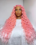 HD 5x5 closure cotton candy pink wavy frontal