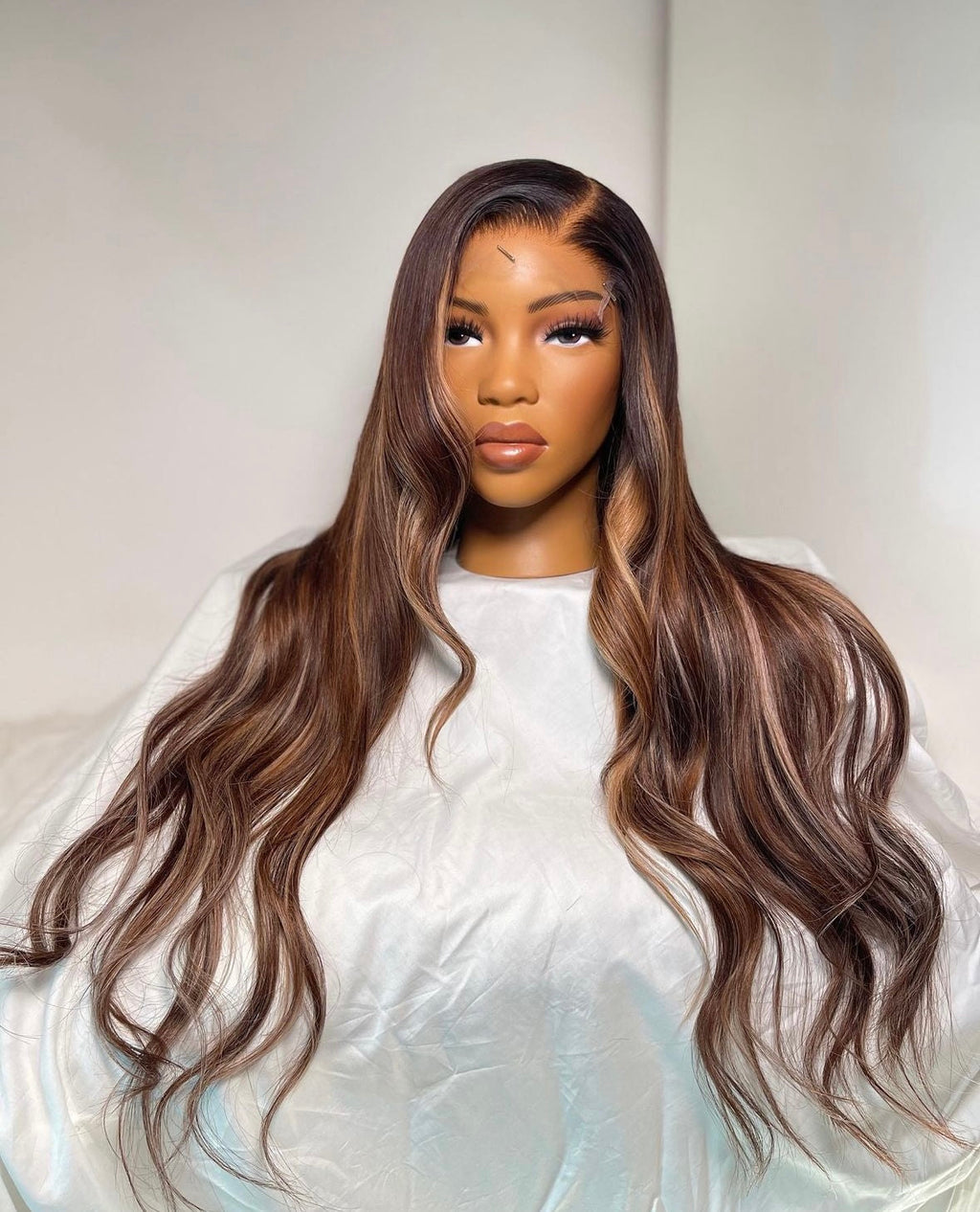 HD 6x6 ginger and blonde highlights wavy frontal