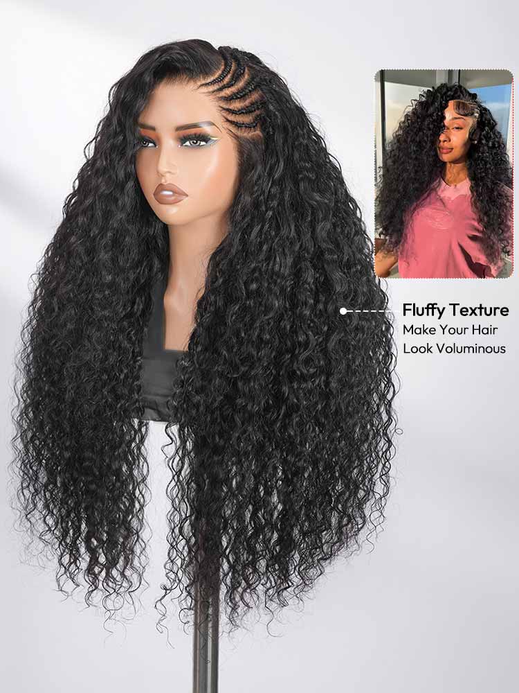 13x6 HD Lace Front Wear and Go Wig Side Pre-Braided Wig With Natural Wave Voluminous Human Hair
