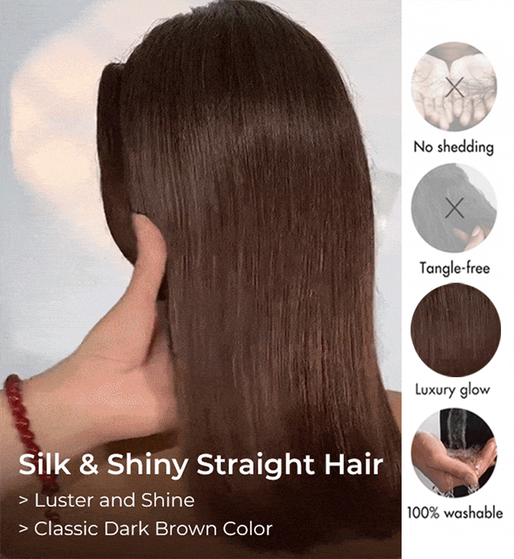 Short Brown Bob Wig Straight LY Lace 5x7 Closure Wig