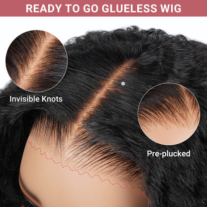 High Quality Curly Human Hair Ready To Go 4*7 Lace Closure Wigs