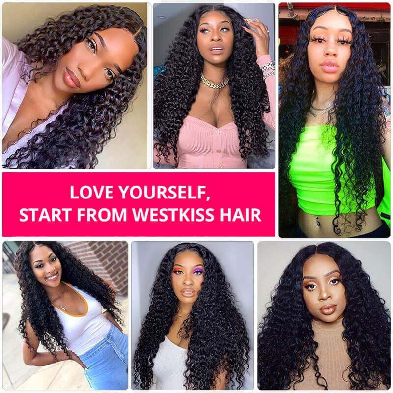 Deep Wave 180% Density 4*7 Ready To Go Lace Wigs With Bleached Knots