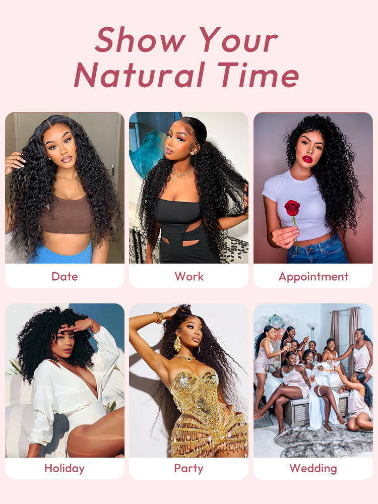 Deep Wave HD Transparent Lace Frontal Wigs Invisible HD Lace Wig