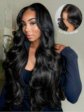 Glueless Layered Cut Ocean Wave with Curtain Bangs Ready to Go Wig