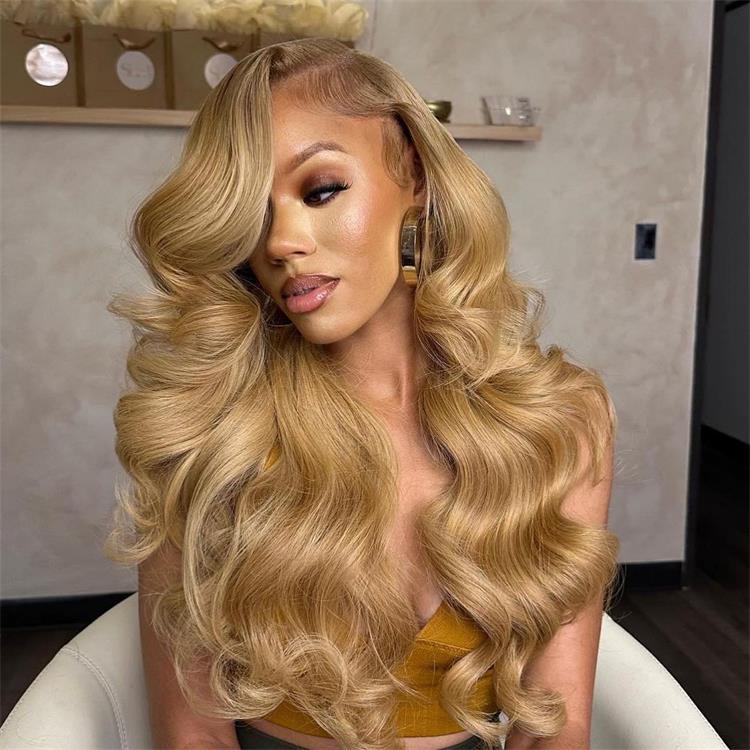 Honey Blonde 13x4 Lace Front Straight Human Hair Wig