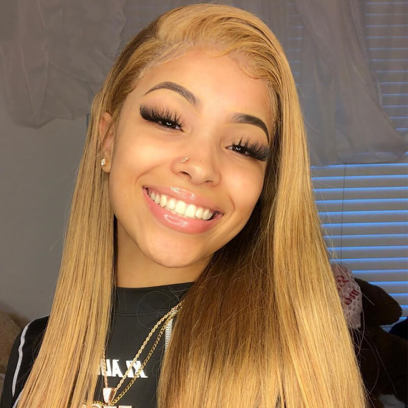 Honey Blonde 13x4 Lace Front Straight Human Hair Wig