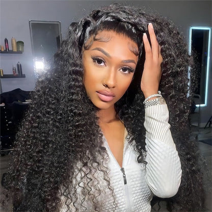 High Quality Curly Human Hair Ready To Go 4*7 Lace Closure Wigs