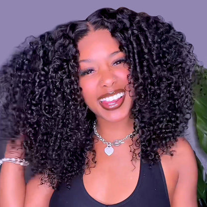 High Quality Curly Human Hair Ready To Go 4*7 Lace Closure Wigs