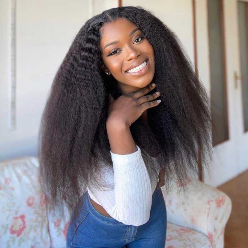 Kinky Straight Brazilian Lace Front Wigs With Baby Hair Lace Front Human Hair Wig