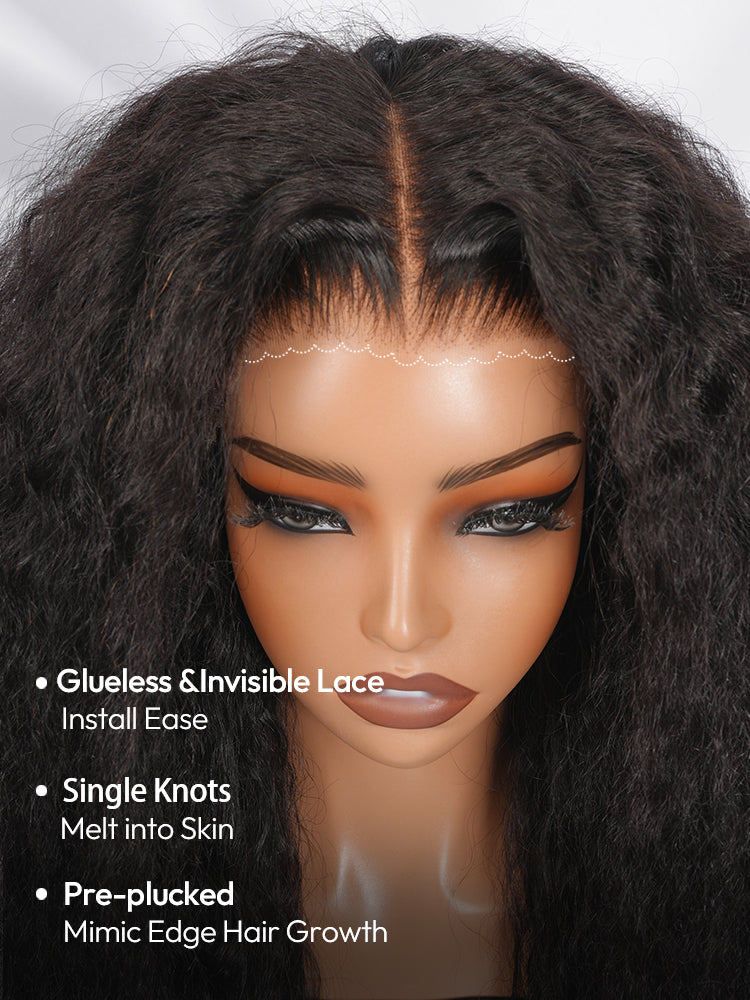 5x7 HD Lace Glueless Kinky Curly Wig with Spiral Curly Ends Human Hair Ready to Go With Drawstring