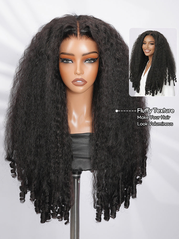 5x7 HD Lace Glueless Kinky Curly Wig with Spiral Curly Ends Human Hair Ready to Go With Drawstring