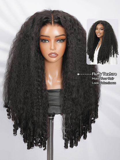 5x7 HD Lace Glueless Kinky Curly Wig with Spiral Curly Ends Human Hair Ready to Go With Drawstring