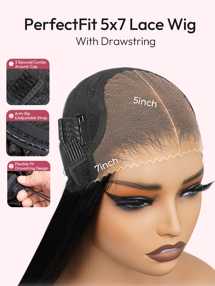 5x7 HD Lace Glueless Kinky Curly Wig with Spiral Curly Ends Human Hair Ready to Go With Drawstring