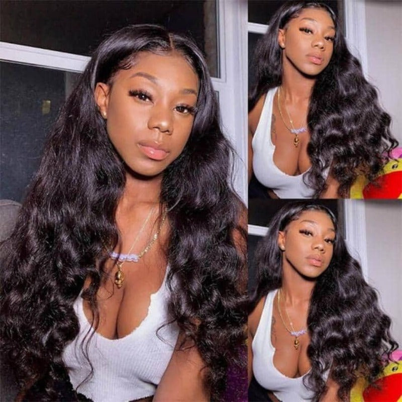 Crimped Deep Wave Human Hair Wigs 150% Density Lace Front Wig
