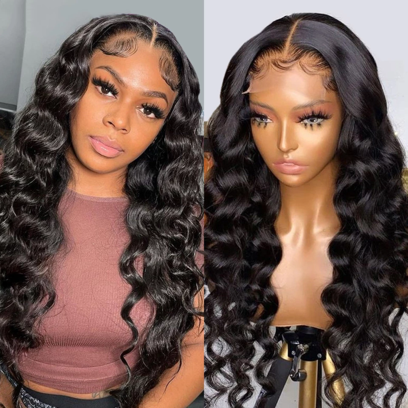 Crimped Deep Wave Human Hair Wigs 150% Density Lace Front Wig