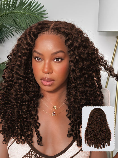 Dark Brown Burmese Curly Wig With Full Spiral Ends 5x7 Ready&Go Undetectable Lace Front Wig