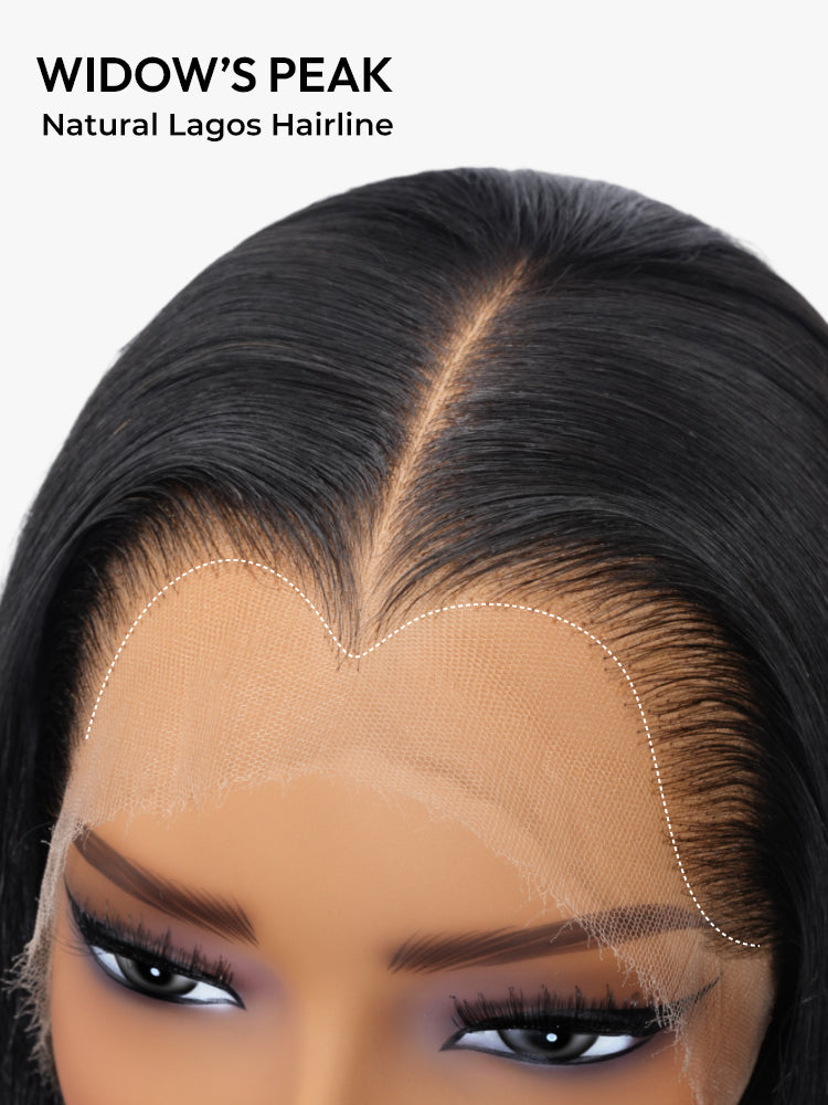 Natural Lagos Hairline Straight 13x6 HD Transparent Lace Front Wig Human Hair No Glue Needed