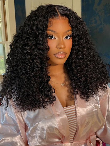 Super Invisible LY Undetectable Lace Black Jerry Curly Lace Wig