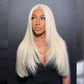 Blonde Layered Hair Wig Straight Natural 613 Blonde Lace Front Wig With Layers
