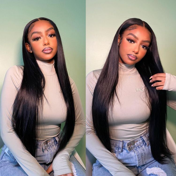 Glueless Straight Human Hair Wigs Ready To Go 4*7 Pre-cut Lace Wig