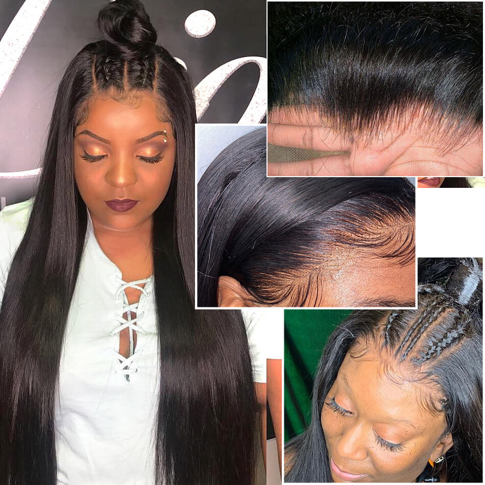 Long Wigs 16-40 Inches Straight Hair 13x4 Lace Front Wigs With Bleached Knots