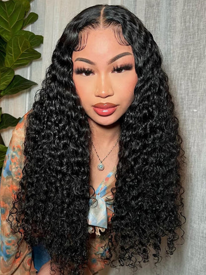 Super Invisible LY Undetectable Lace Black Jerry Curly Lace Wig