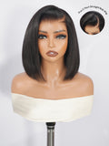 13x4 HD Lace Front Straight Bob Wig With Pre-C Part Pre Plucked Hairline Ready to Go With Elastic Drawstring